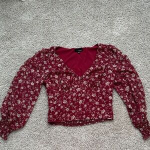 Women’s Floral Red Top
